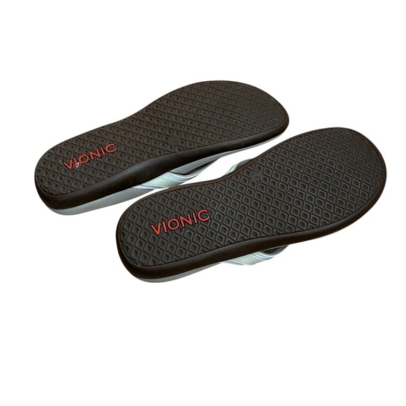 Vionic Tide II Womens 8 Cream Orthotic Flip Flop Sandals TVW1002 Arch Support - Picture 4 of 5